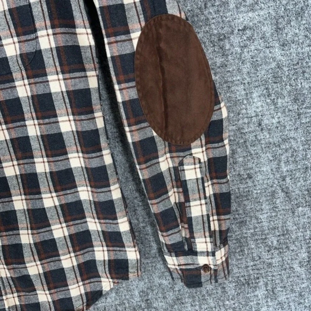 JCrew Shirt Men S Mercantile Flex Suede‎ Patch Workwear Heritage Streetwear